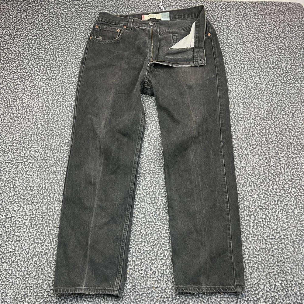 Levis 505 Jeans Men 33x30 Black Denim Straight Leg Pants Regular Fit Cotton